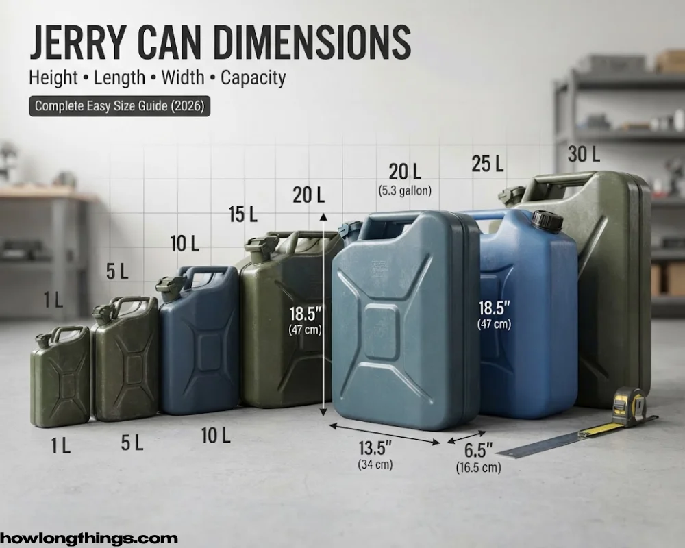 Jerry Can Dimensions: Complete Easy Size, Height & Width Guide (2026)