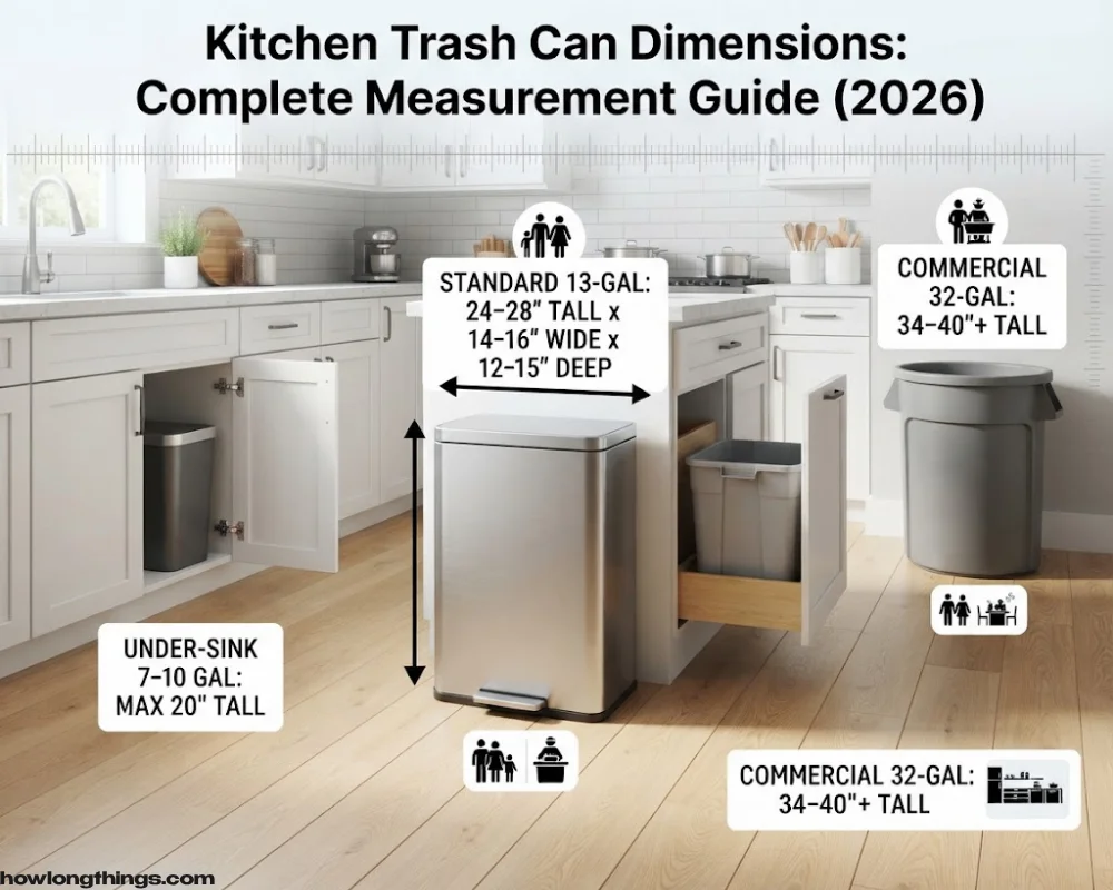 Kitchen Trash Can Dimensions: Complete Measurement Guide (2026)