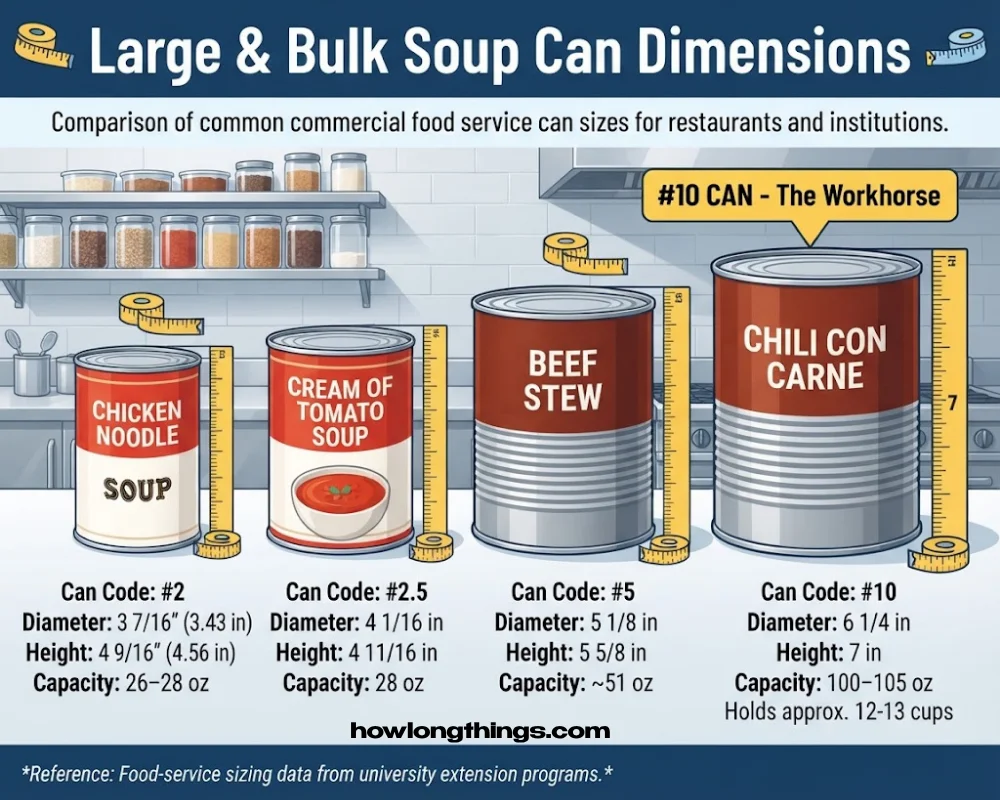 Large & Bulk Soup Can Dimensions