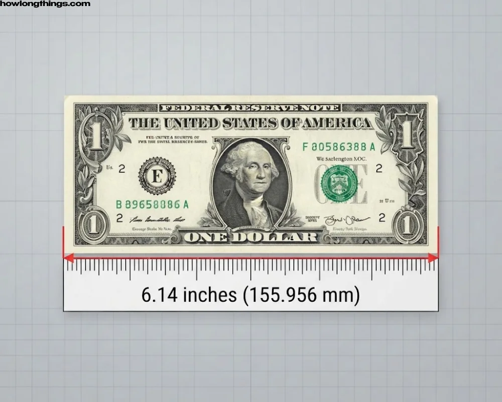 A US dollar bill Length