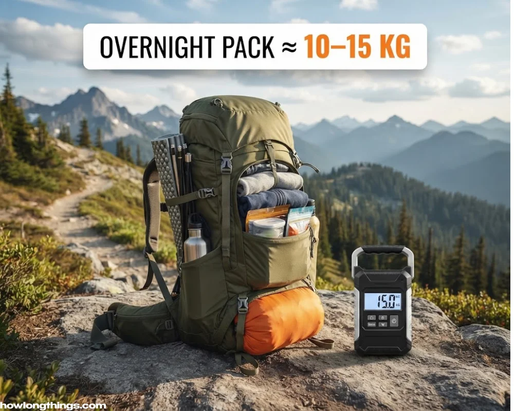 Loaded Overnight Hiking Backpack around 15kg