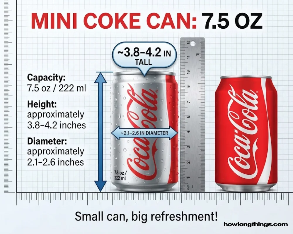 Mini Coke Can (7.5 oz) Dimensions