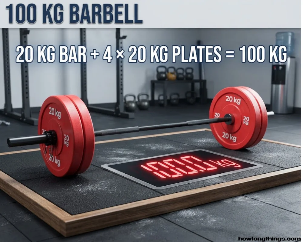 Olympic Barbell With Weight Plates of 100 kilograms