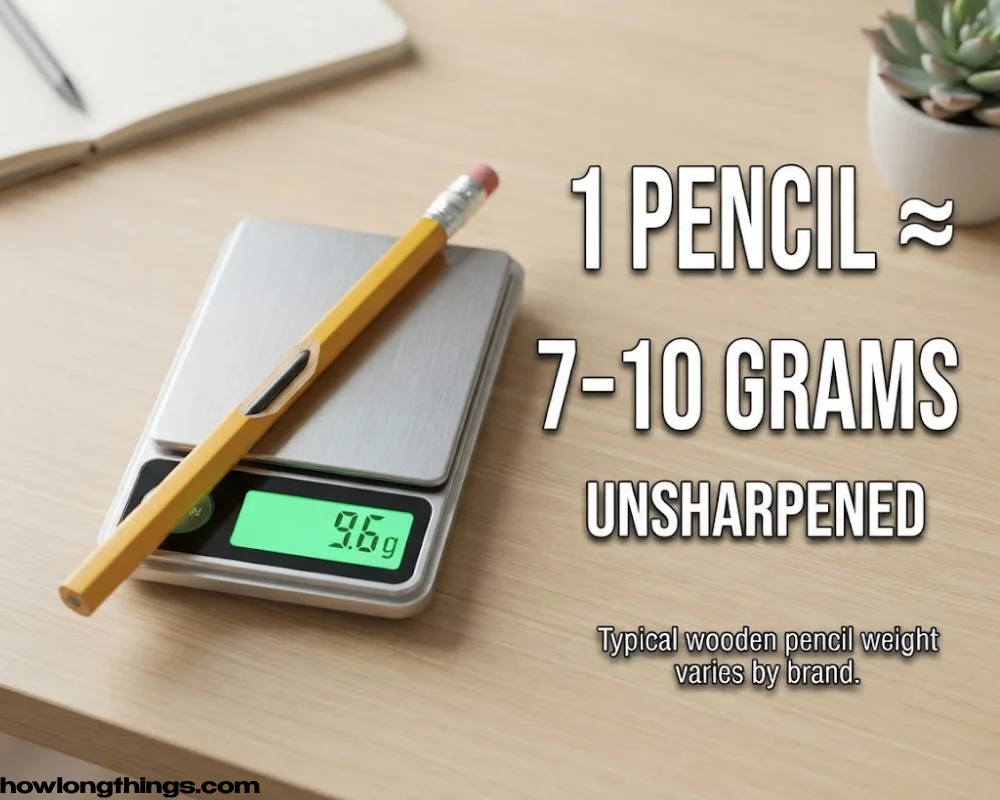 One Unsharpened Graphite Pencil with 10 grams weight