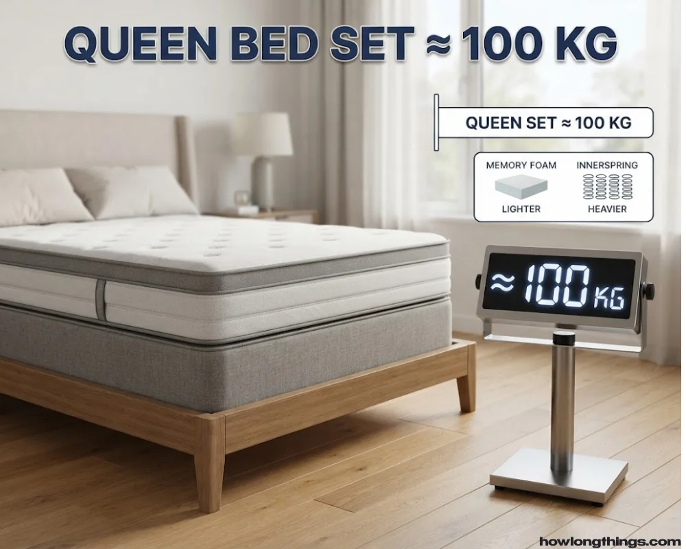 Queen-Size Mattress and Boxspring Set of 100kg heavy