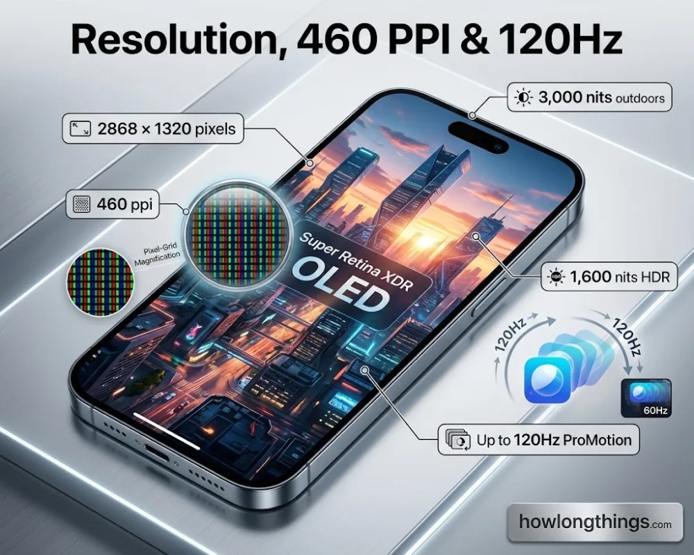Resolution, Pixel Density, and Refresh Rate