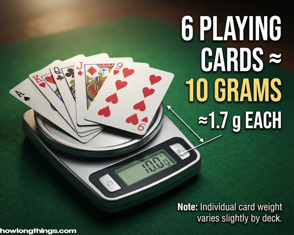 Six Playing Cards with 10 grams weight