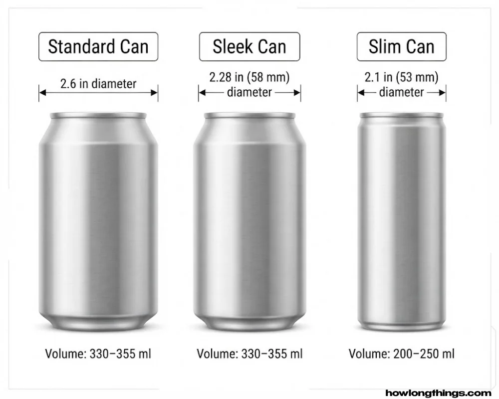 Sleek vs. Slim vs. Standard Can Dimensions Compared