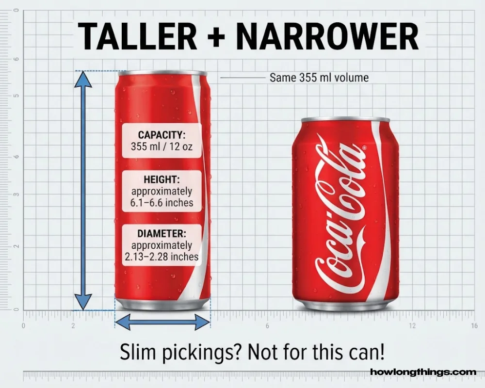 Slim & Sleek Coke Can Dimensions