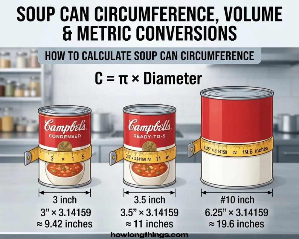Soup Can Circumference, Volume & Metric Conversions