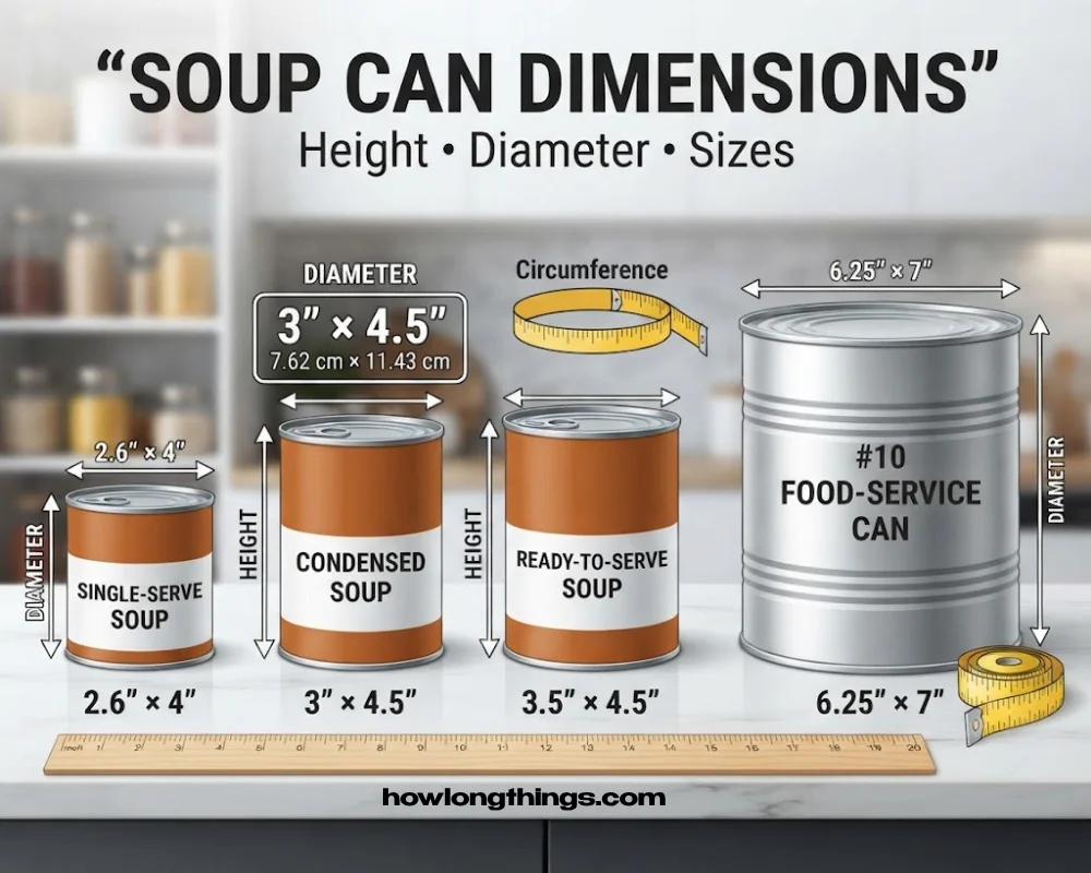 Soup Can Dimensions: Complete Size, Height & Diameter Guide(2026)