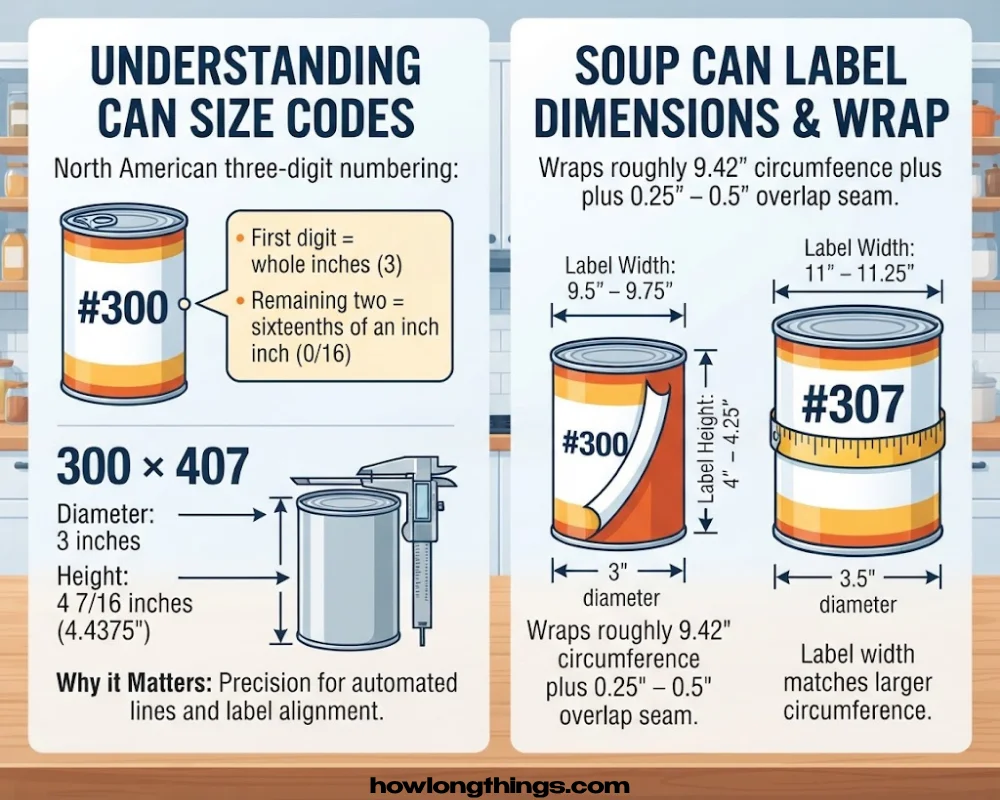 Soup Can Size Codes & Label Dimensions