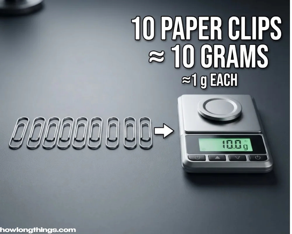Ten Standard Paper Clips of 10 gram 