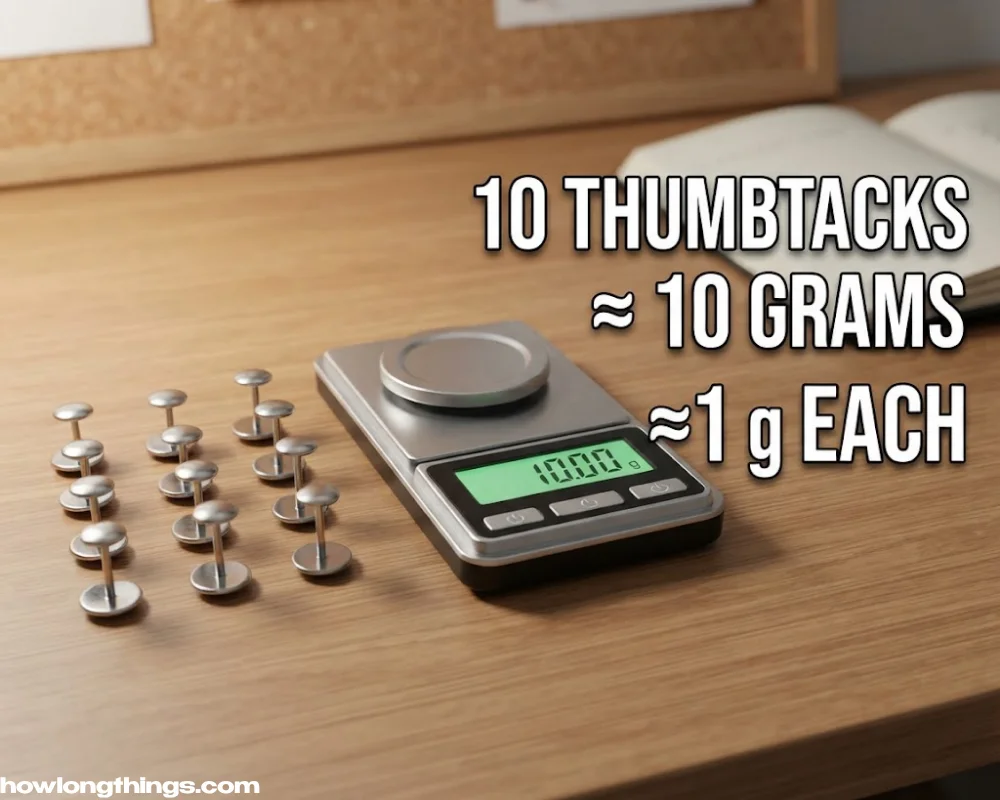Ten Thumbtacks with 10 grams weight