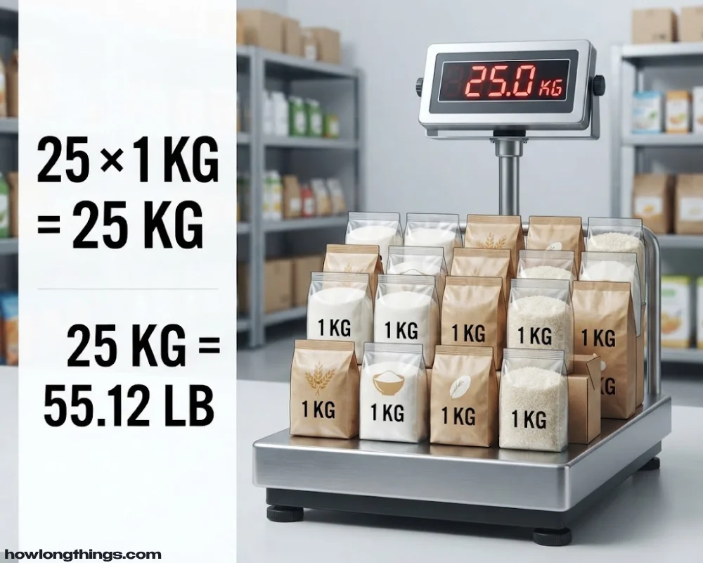 Twenty-Five 1 kg Grocery Packs