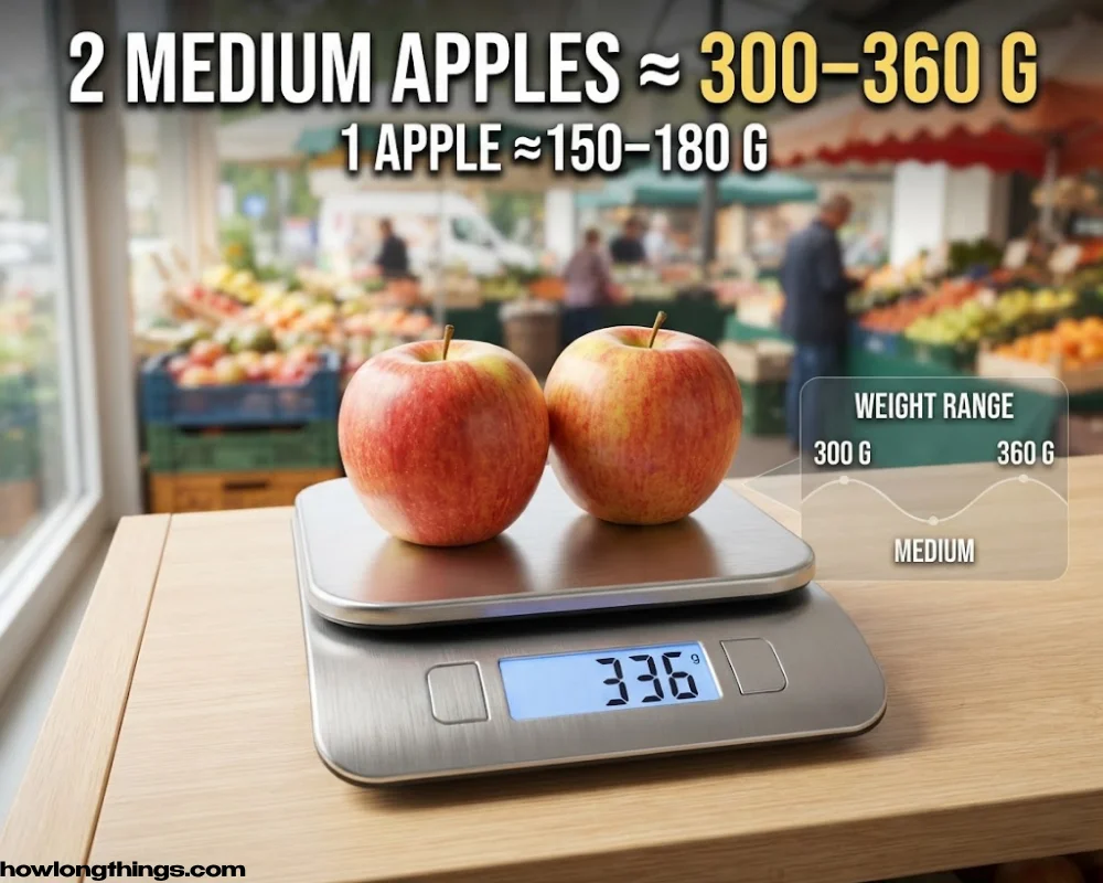 Two Medium Apples around 300 grams