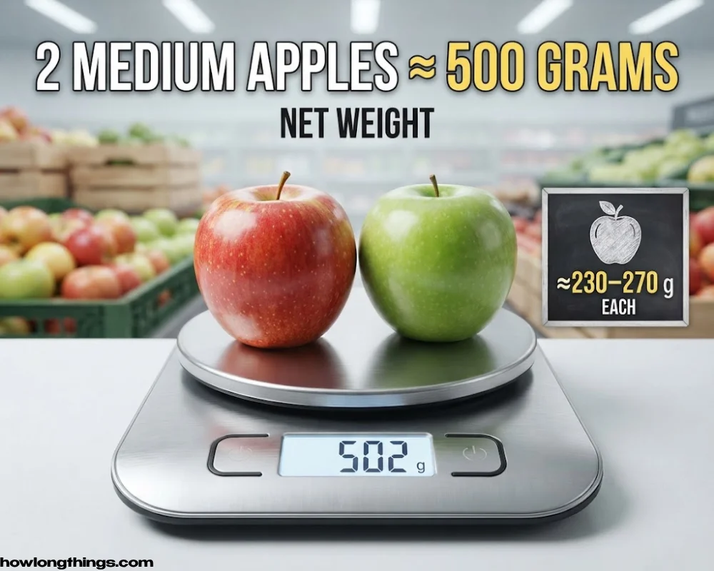 Two Medium Apples around 500 grams