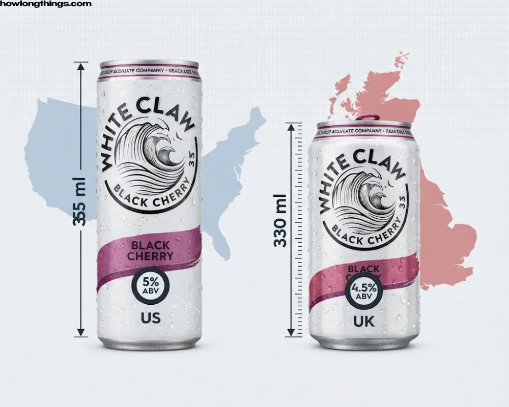 US vs. UK White Claw Can Sizes