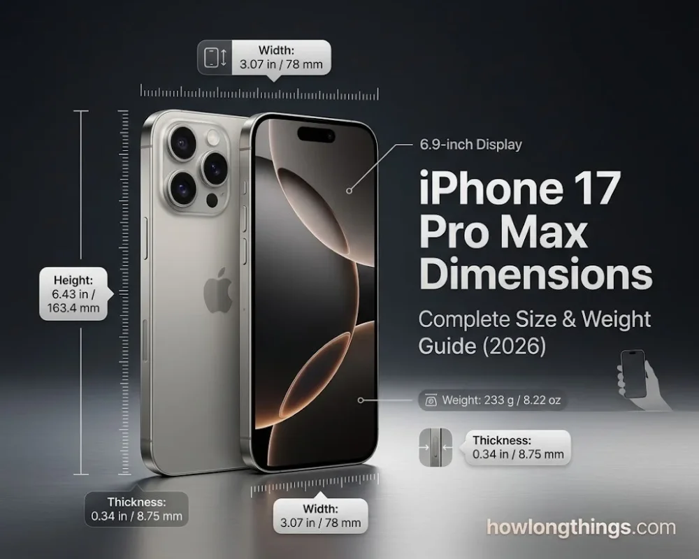 iPhone 17 Pro Max Dimensions: Complete Size & Weight Guide (2026)