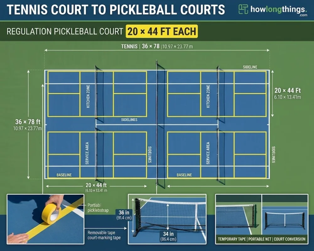 Marking Pickleball Lines on a Tennis Court