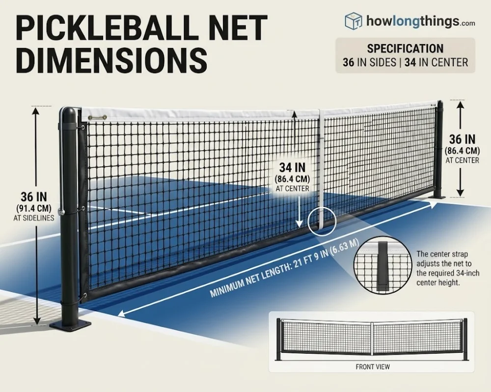 Pickleball Net Height and Length