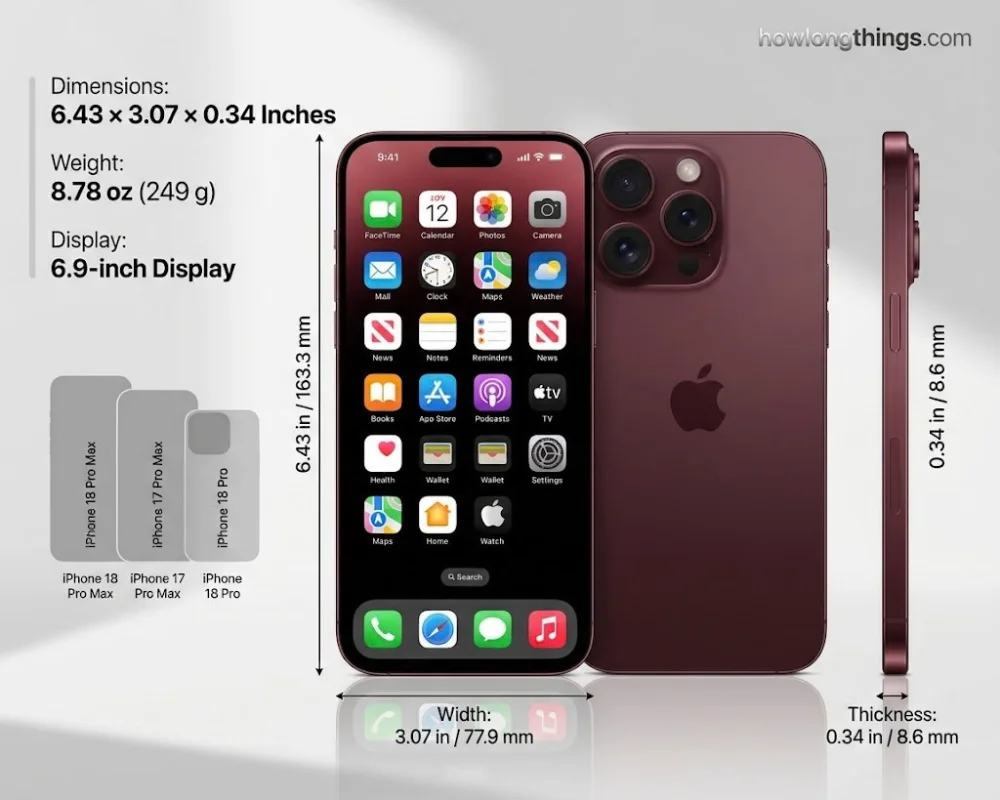 iPhone 18 Pro Max Dimensions: Easy Size, Price & Features Guide (2026)